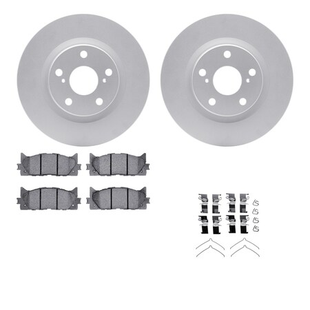 4512-76139, Geospec Rotors With 5000 Advanced Brake Pads Includes Hardware,  Silver